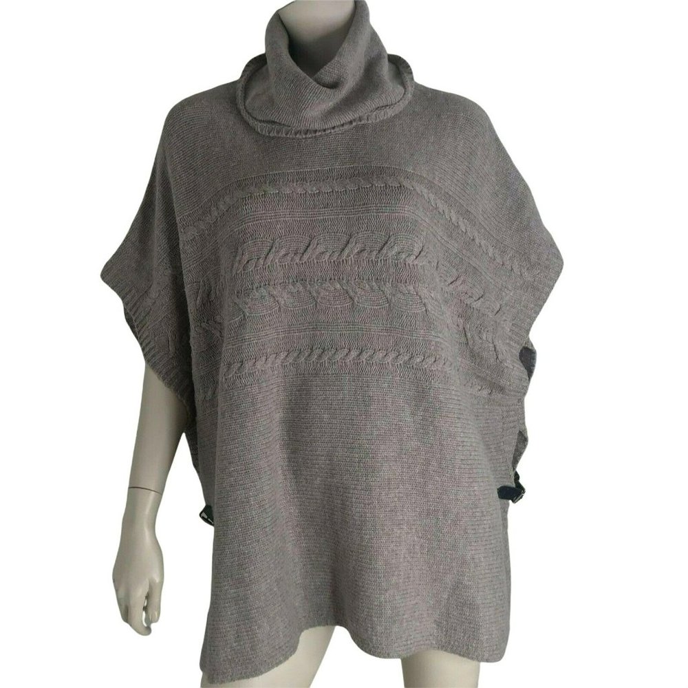 Tahari Sweater Wool Poncho Cable Knit Women Size Small
